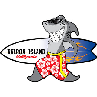 Balboa Island  CA   Walking Surfboard Shark Sticker