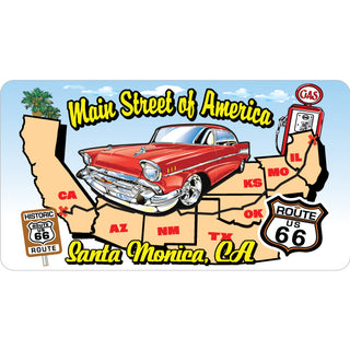Santa Monica  CA   Route 66 States Map Sticker