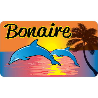 Bonaire   Beach Dolphin Sunset Sticker