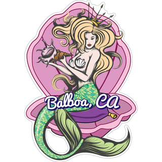 Balboa  Ca.   Mermaid In A Shell Sticker