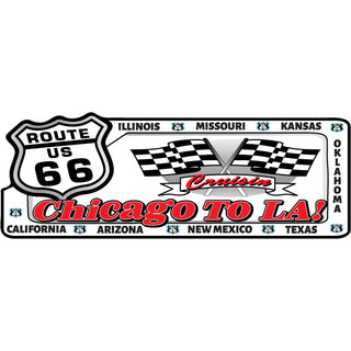 Route 66 Chicago To LA License Plate Sticker
