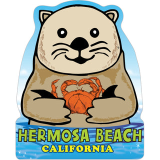 OK4 Hermosa Beach  CA Cartoon Otter Sticker
