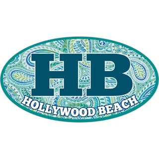 OK3 Hollywood Beach FL  Euro Oval Paisley Background Sticker