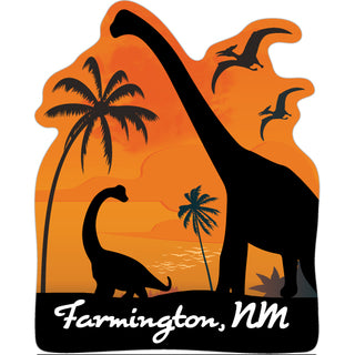 Farmington  New Mexico   Brontosaurus Sunset Sticker