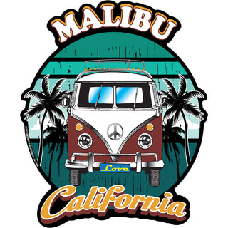 OK4 Mailibu  CA Burgundy Bus (00162) Sticker