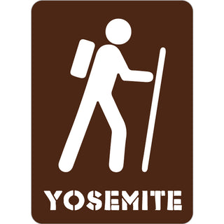 Yosemite   Brown Hiking Sign Sticker