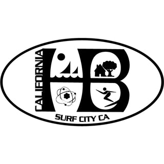 HB California   City Logo Euro Oval Sticker