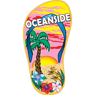 OK4 Oceanside CA Flip Flop Palm Sun Vertical Sticker