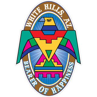 White Hills  AZ Thunderbird Oval Vert Sticker