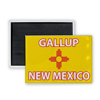Gallup  New Mexico   New Mexico Flag Rectangle Badge Magnet
