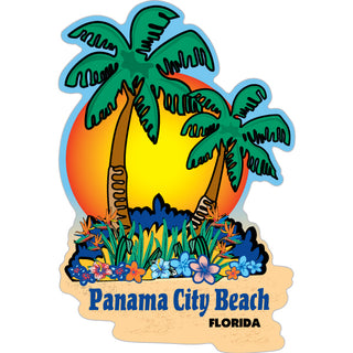 OK4 Panama City Beach Palms Sunset Vert Sticker