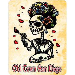 Old Town San Diego   Skeleton Frida Painting Sticker