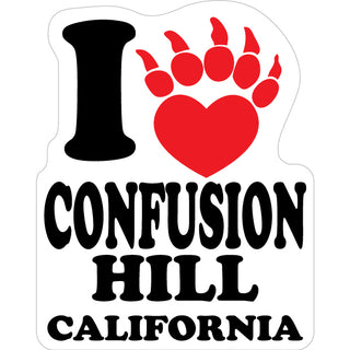 Confusion Hill Gift Shop   I Heart Bear Paw Sticker