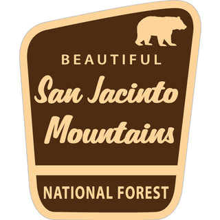 San Jacinto Mountains National Forest   Brown Angled Park Sign Sticker