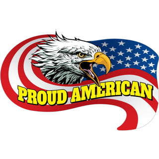 Novelty   Proud American Eagle and Flag Sticker