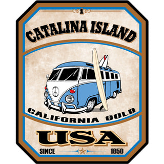 Catalina California Gold Bus Sticker