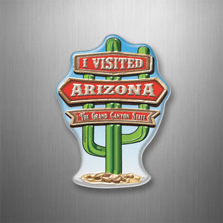Arizona   Triple Sign Cactus 3D Magnet
