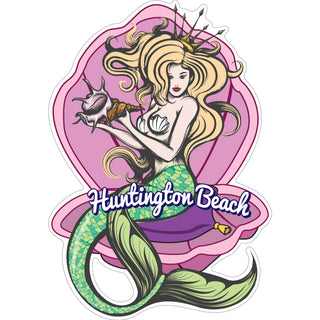 Huntington Beach Mermaid in Shell Sticker