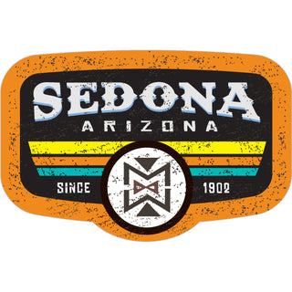 Sedona  Arizona   Distressed 3 Stripes Sign Sticker