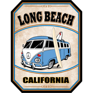 OK4 Long Beach California Gold PCH Bus (00190) Sticker