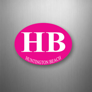 Huntington Beach  California HB Hot Pink Euro Ova Flexible Magnet