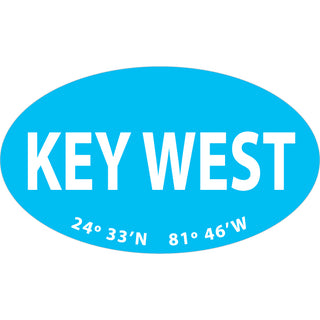 OK3 Key West Lat Long Oval Sticker