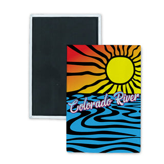 Colorado River Abstract Sunset Rectangle Badge Magnet