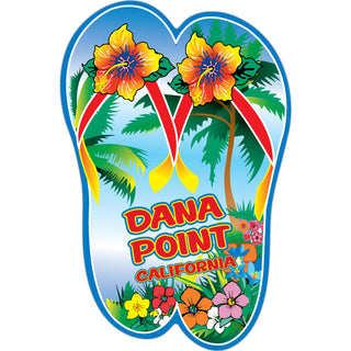 OK4 Dana Point  CA Flip Flops With Flowers Vertical Sticker
