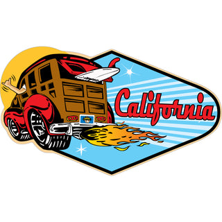 California Woody Diamond Oval Sticker
