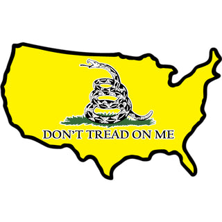 Novelty   Dont Tread On Me Yellow US Map Sticker