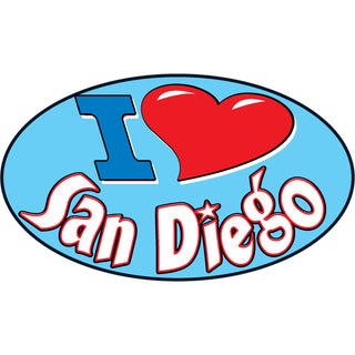 I Heart San Diego Oval Sticker