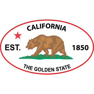California Flag Bear oval Sticker