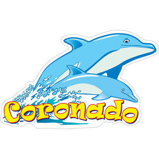 Coronado   Two Dolphins Sticker