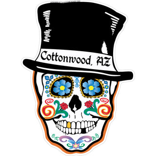 Cottonwood  AZ   Top Hat Sugar Skull Sticker