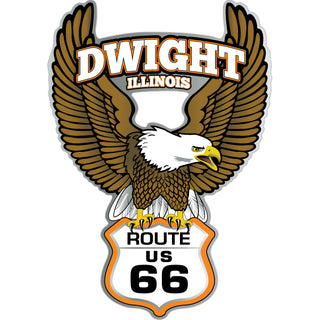 Dwight  IL   Eagle Route 66 Shield Sticker