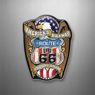 Route 66   America's Highway 1926 to 2026 Bald Eagle 3D Magnet