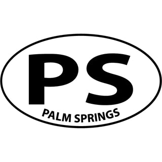 Palm Springs   Black & White Euro Ova Sticker