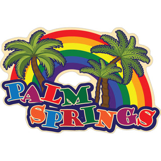 Palm Springs   Rainbow Palm Trees Sticker