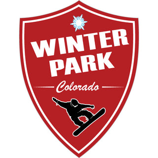 OK3 Winter Park red shield snowboarder Sticker