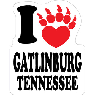 Gatlinburg TN I Heart Paw Sticker
