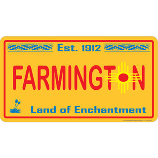 Farmington  NM Yellow New Mexico License   Farmington  NM Yellow New Sticker