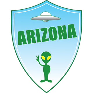 Arizona UFO Alien Green Shield Sticker