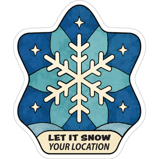 WINTER STAINED GLASS LET IT SNOW Sticker