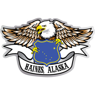 HAINES ALASKA EAGLE HOLDING SHIELD Sticker