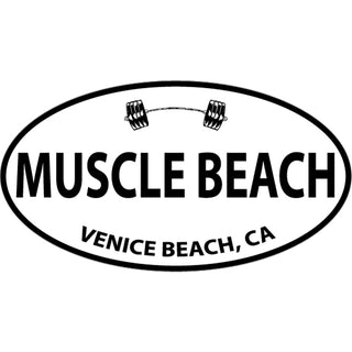 Venice Beach  CA   Muscle Beach Euro Oval Sticker
