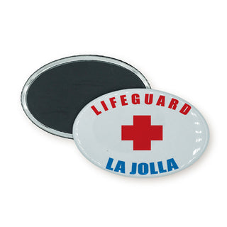 La Jolla   Lifeguard Oval Oval Badge Magnet