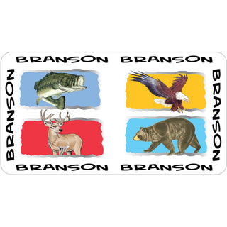 OK4 Branson 4Up Animals Bass Deer Bear Eagle Sticker