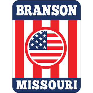 OK4 Branson MO Vert Red and White Stripes mini Sticker