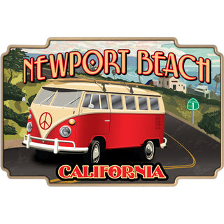 Newport Beach  California   Vintage Bus on PCH Sticker