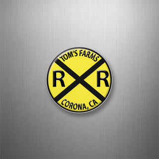 Railroad Crossing   Toms Farms Railroad Crossing 3D Magnet